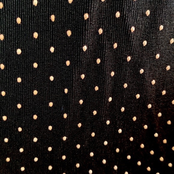 Stretchy black skirt with white pin dots & ruffle hem - Picture 2 of 6